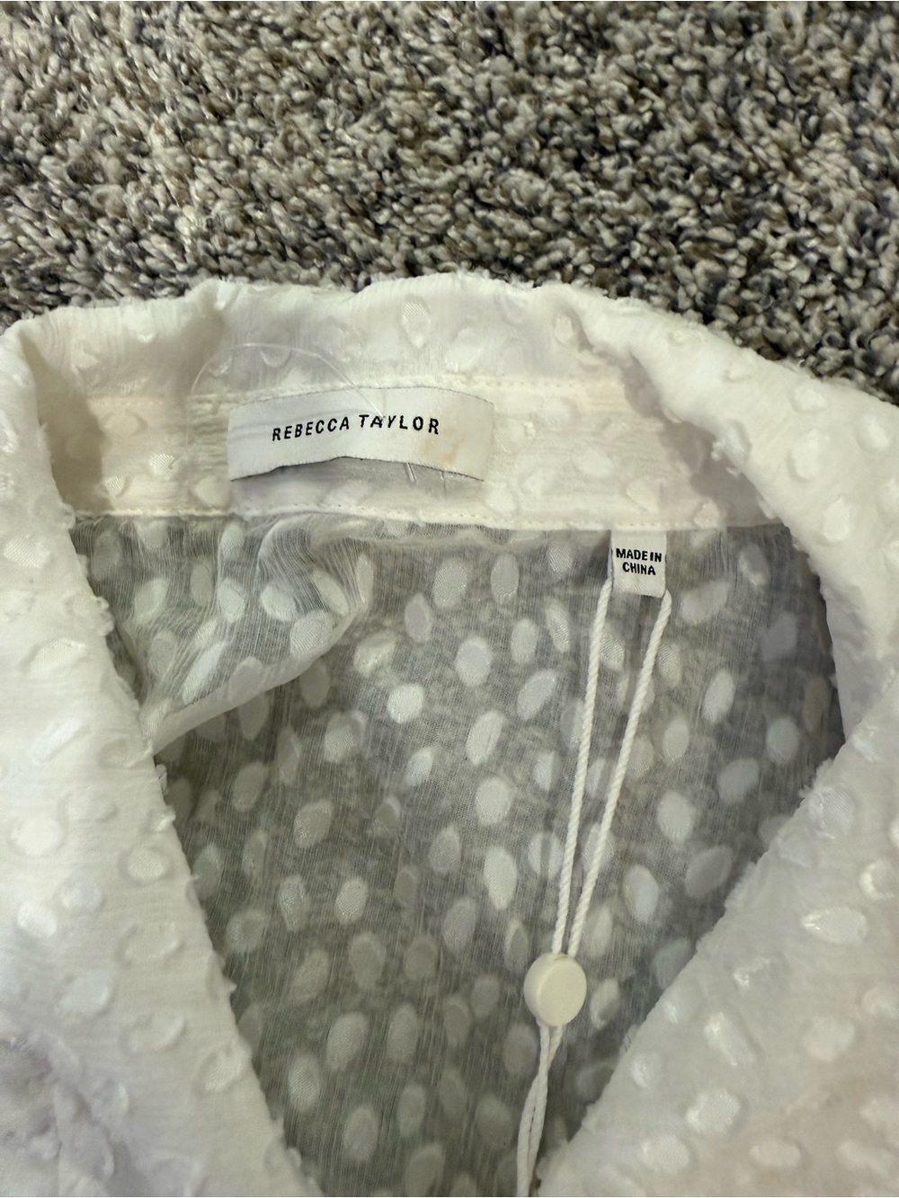 Rebecca Taylor Silk Blend Swiss Dot Ruffle Dress Ivory Size 10 Tags Attached - Picture 5 of 15